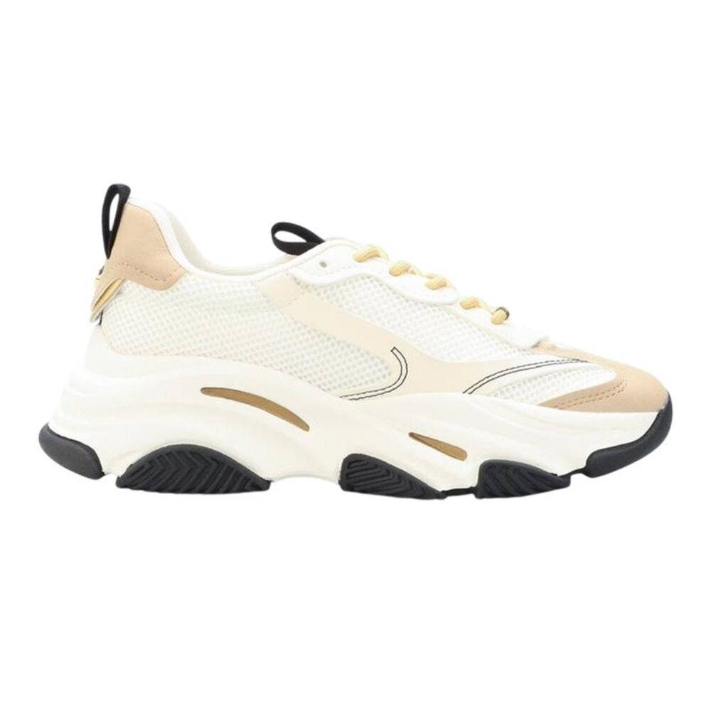 Steve Madden Womens/Ladies Possession-E Platform Sneakers / White/Tan